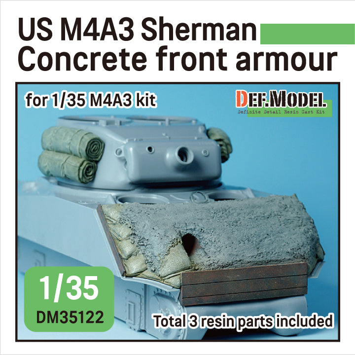 Def Model DM35122 1.35 WWII US M4A3 Sherman Concrete front armour for 1/35 M4A3 kit