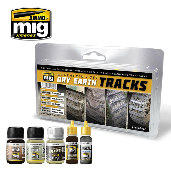 AMMO by Mig 7437 Dry Earth Tracks Set