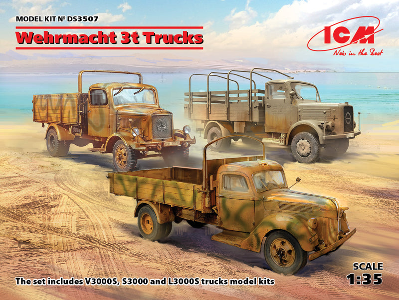 ICM DS3507 Wehrmacht 3t Trucks (V3000S, KHD S3000, L3000S)
