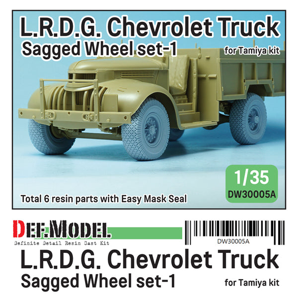 Def Model DW30005A 1/35  British L.R.D.G. Chevrolet Truck Sagged Wheel Set (1) for Tamiya 1/35