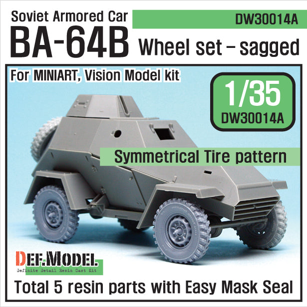 Def Model DW30014A 1/35 W2 Soviet BA-64B Armored Car Wheel Set