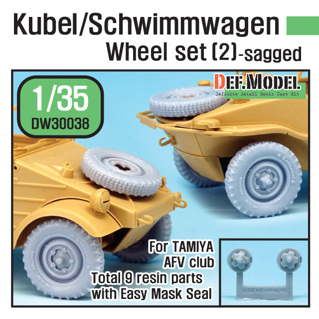 Def Model DW30038 1/35 WWII Kubel/Schwimmwagen Wheel set (2)