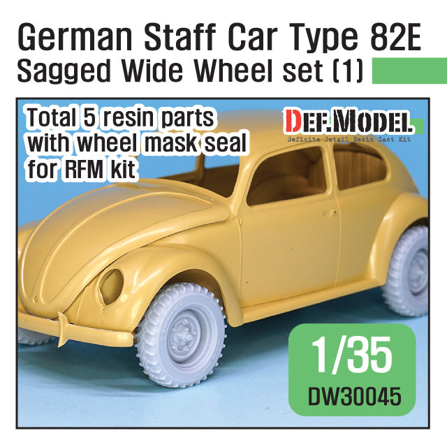 Def Model DW30045 1/35 WWII German staff car Type 82E Wide Wheel set (1) (for RFM 1/35)