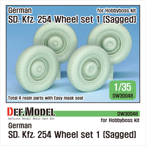Def Model DW30048 1/35 German Sd. Kfz. 254 Wheel set 1 -Sagged for Hobby boss kit