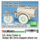 Def Model DW30055 1/35 US Army Trailer & Dodge WC Extra Sagged Wheel set (for AFVclub, Italeri 1/35)