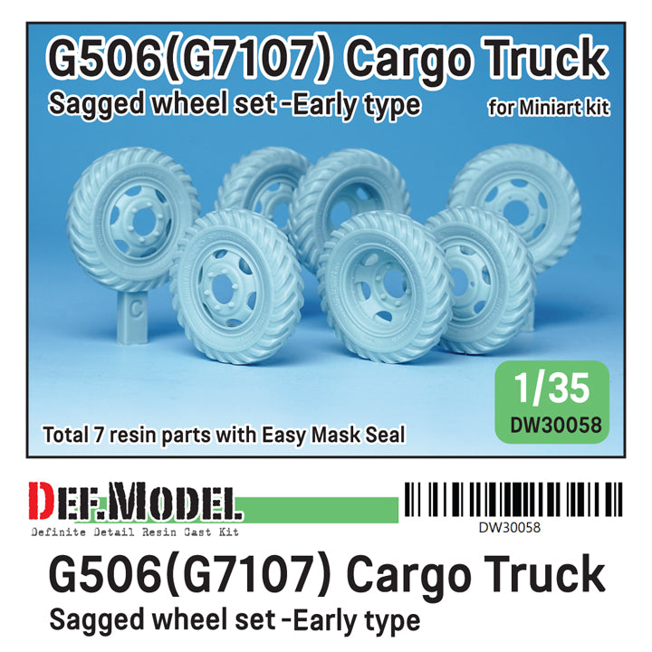 Def Model DW30058 1/35 WW2 US G506(G7107) Cargo Truck wheel set- Early type (for Miniart)