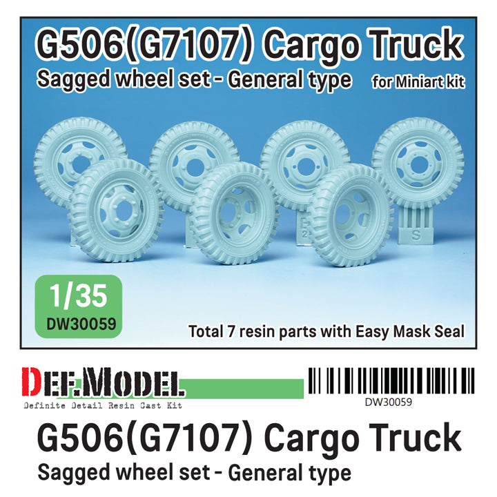 Def Model DW30059 1/35 WW2 US G506(G7107) Cargo Truck wheel set- General type (for Miniart)