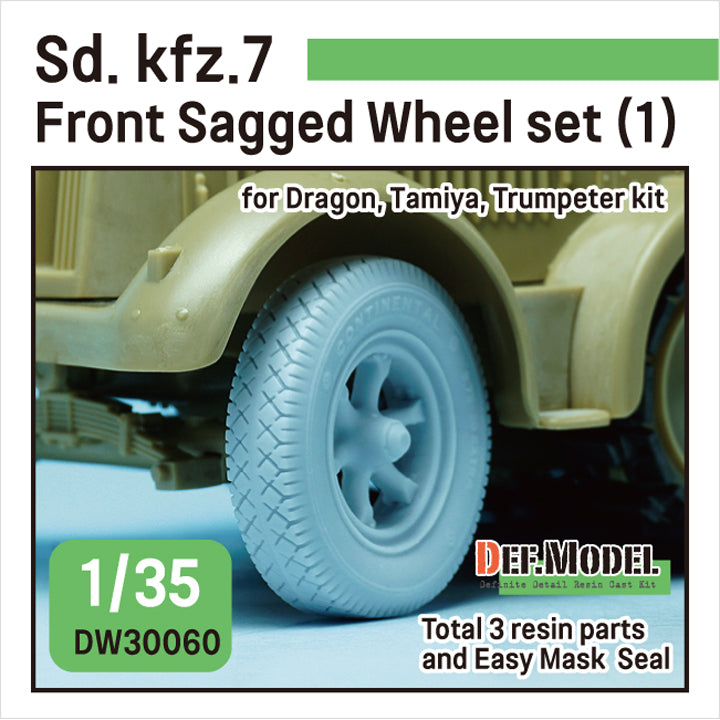 Def Model DW30060 1/35 German Sd. kfz.7 Half-Track Sagged Front Wheel set