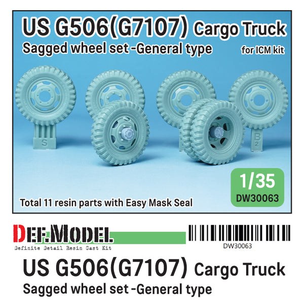 Def Model DW30063 1/35 WW2 US G506(G7107) Cargo Truck wheel set- General type (for ICM)