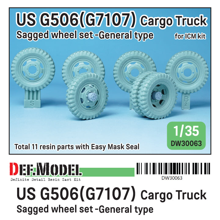 U.S. G7107(G506) Cargo Truck Early type Wheel set DEF Model -DW30058