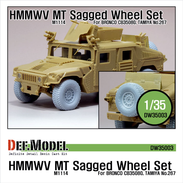Def Model DW35003A 1/35 M1114 HMMWV MT Sagged Wheel set (for Bronco 1/35)