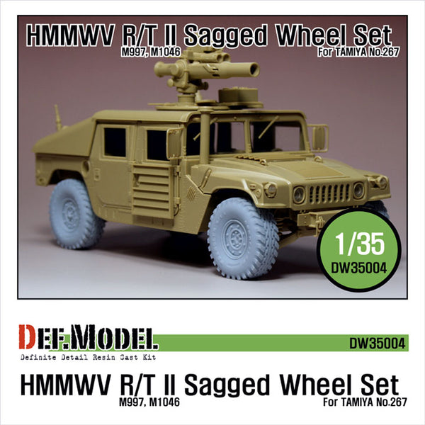 Def Model DW35004A 1/35 M997/M1046 HMMWV R/T II Sagged Wheel set (for Tamiya 1/35)