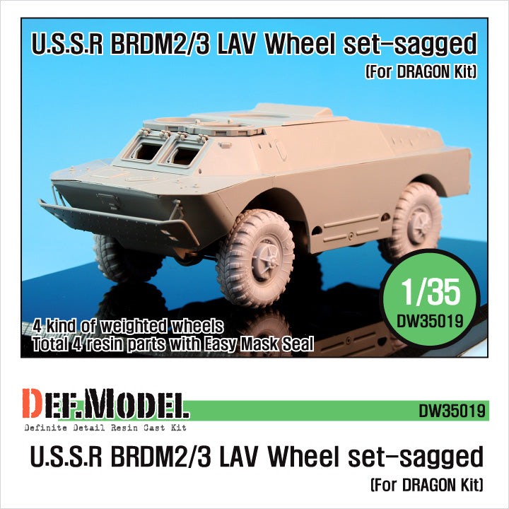 Def Model DW35019 1/35 BRDM-2/3 LAV Sagged Wheel set