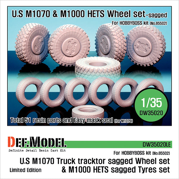 Def Model DW35020 1/35 M1070/M1000HETS Sagged wheel set (limitiert)