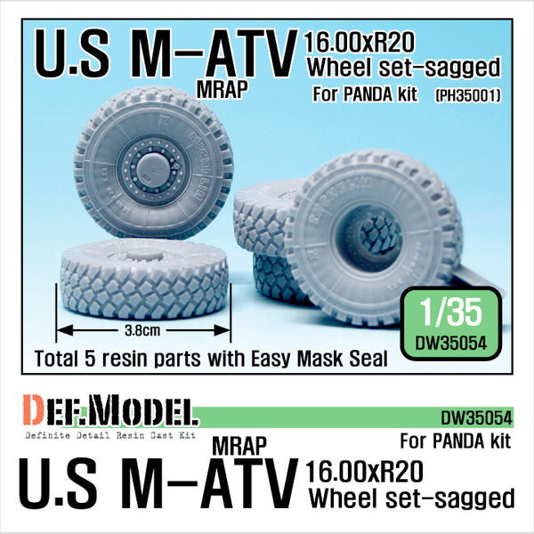 Def Model DW35054 1/35 US M-ATV MRAP big sagged Wheel set