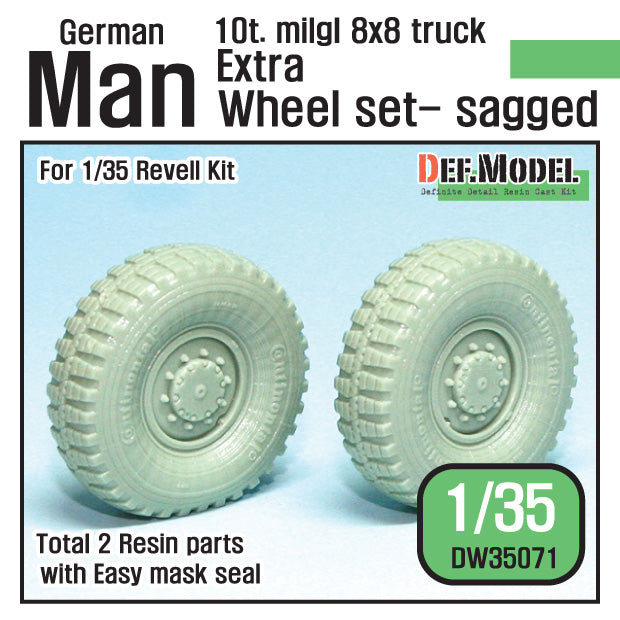 Def Model DW35071 1/35 Extra wheels for MAN 10t 8x8 Sagged Wheel set