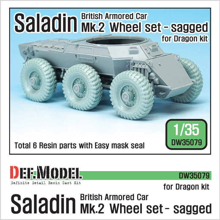 Def Model DW35079 1/35 British Saladin MK.II Sagged Wheel set