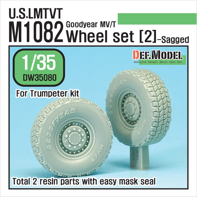 Def Model DW35080 1/35 US M1082 LMTVT Goodyear Sagged Wheel set