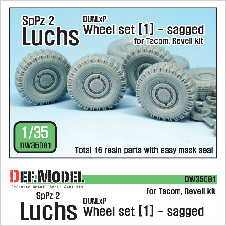 Def Model DW35081 1/35 SpPz.2 Luchs Dunlop sagged Wheel Set (1)