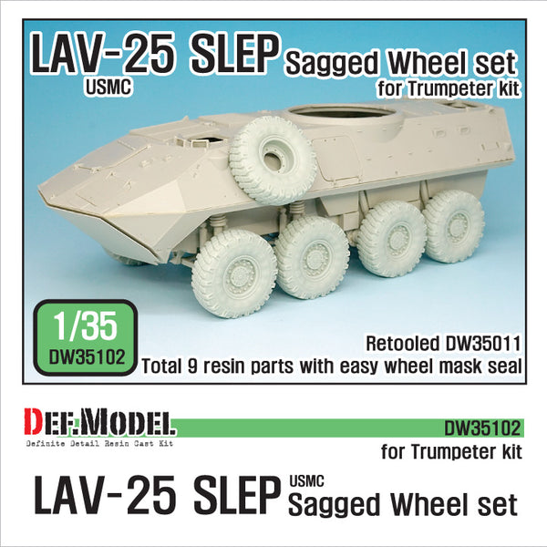 Def Model DW35102 1/35 US LAV-25 SLEP "XML" Sagged Wheel set (for Trumpeter 1/35)