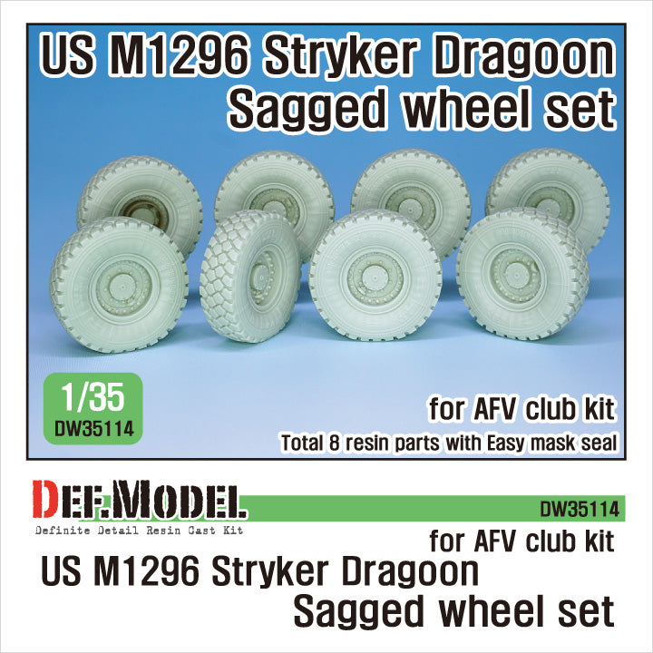 Def Model DW35114 1/35 US M1296 Stryker Dragoon Sagged Wheel set (for AFVclub 1/35)