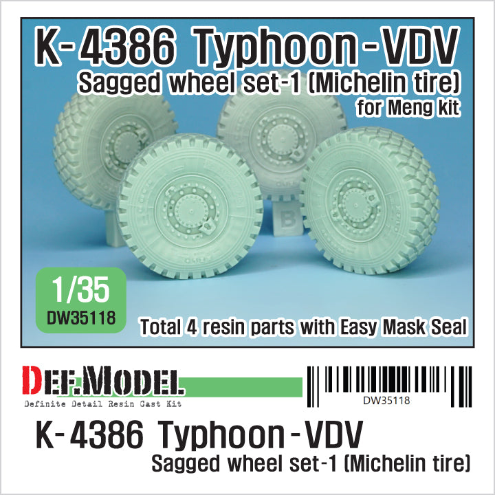 Def Model DW35118 1/35 Russian K-4386 Typhoon-VDV Sagged wheel set-1  (for Meng 1/35)