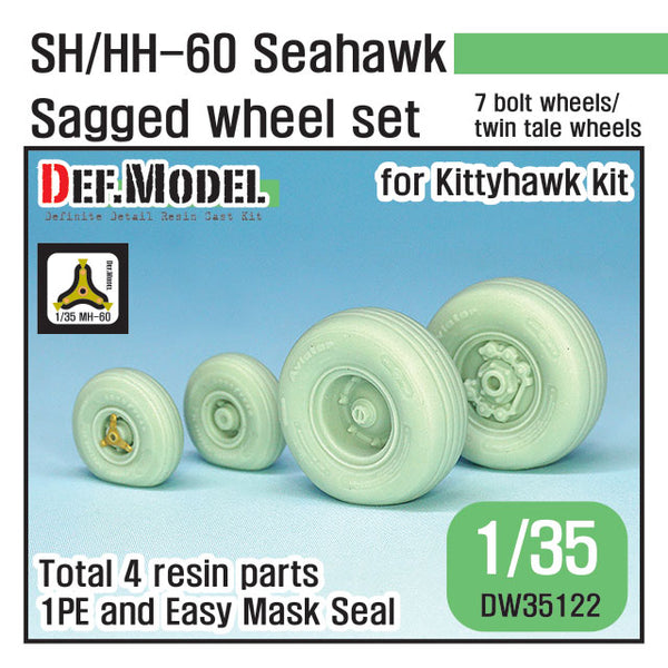 Def Model DW35122 1/35 SH/HH-60 Seahawk Sagged Wheel set (for Kittyhawk 1/35)