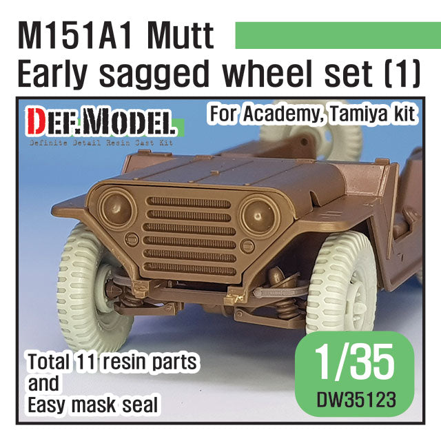Def Model DW35123 1/35 M151A1 Mutt Jeep Early Sagged Wheel set (1) (for Academy/Tamiya 1/35)