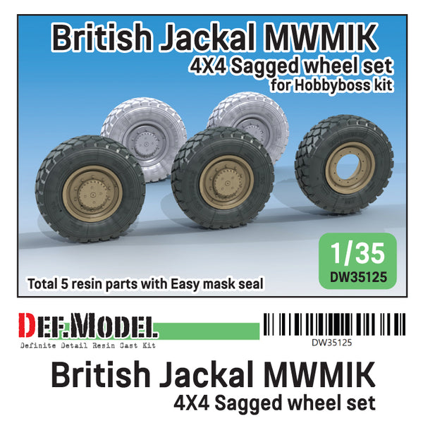 Def Model DW35125 1/35 British Jackal MWMIK 4x4 Sagged wheel set (for Hobbyboss 1/35)