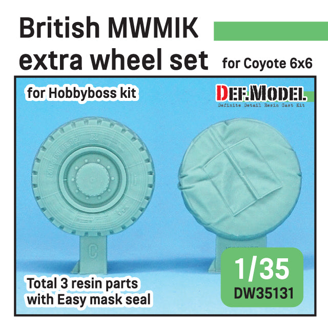 Def Model DW35131 1/35 British MWMIK Extra Sagged wheel set for 6X6 Coyote (for Hobbyboss 1/35)
