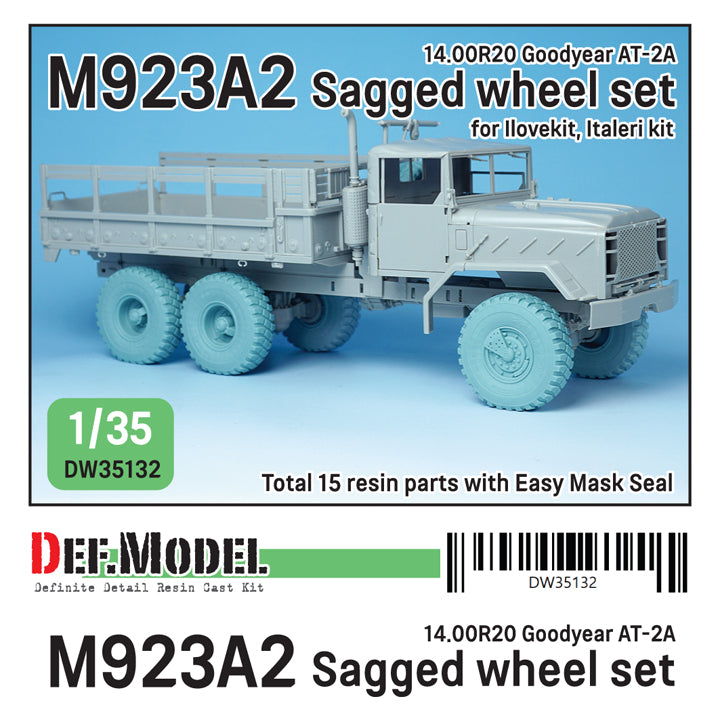 Def Model DW35132 1/35 M923A2 'BIG FOOT' Truck Goodyear AT-2A Sagged Wheel set (for Ilovekit, Italeri 1/35)