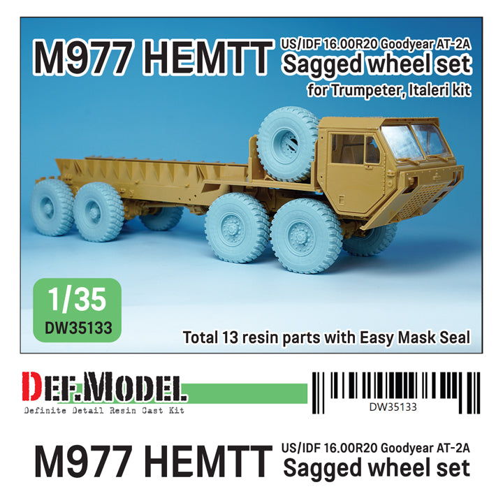 Def Model DW35133 1/35 M977 HEMTT Goodyear AT2A Sagged Wheel set (for Italeri, Trumpeter, Etc.)