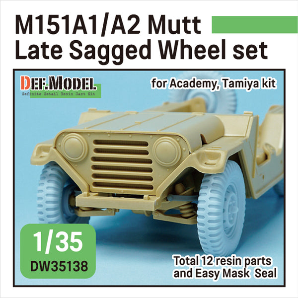 Def Model DW35138 1/35 M151A1/A2 Mutt Jeep Sagged Wheel set (for Academy/Tamiya 1/35)