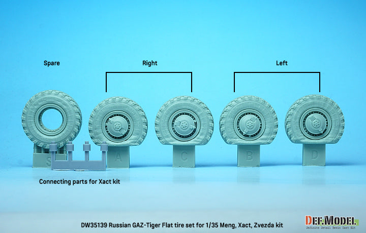 Def Model DW35139 1/35 GAZ-233014 STS Tiger Flat tire wheel set (for Meng, Xact, Zvezda 1/35)