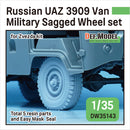 Def Model DW35143 1/35 Russian UAZ 3909 Van Military Sagged Wheel Set for Zvezda 1/35
