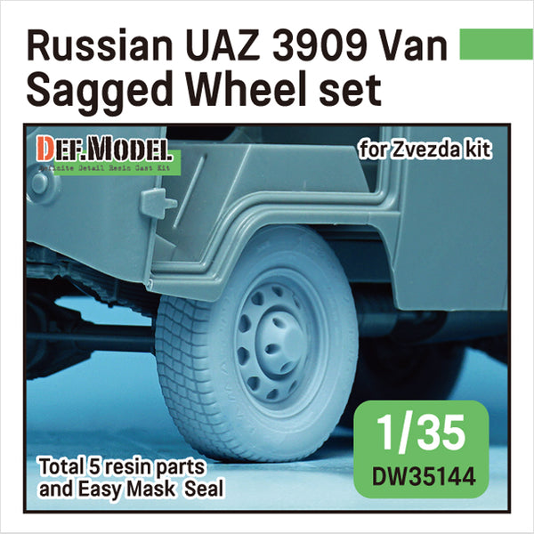 Def Model DW35144 1/35 Russian UAZ 3909 Van Sagged Wheel Set for Zvezda 1/35