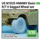 Def Model DW35150 1/35 US M1025 HMMWV Basic R/T II Sagged Wheel Set for Academy, Italeri, Tamiya 1/35