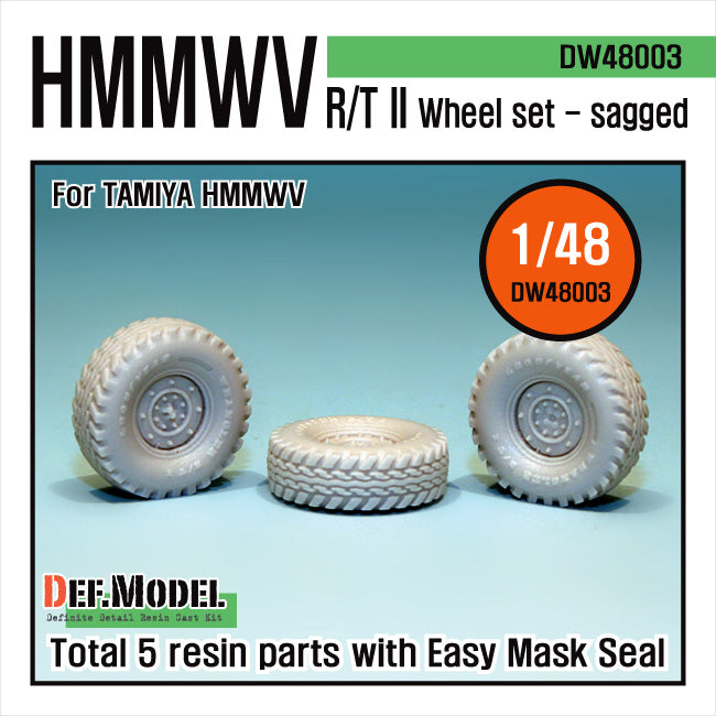 Def Model DW48003 1/48 HMMWV RT/II Sagged Wheel set