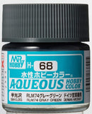 Mr. Hobby Aqueous Hobby Color H68 Semi-Gloss RLM74 Gray Green- 10ml