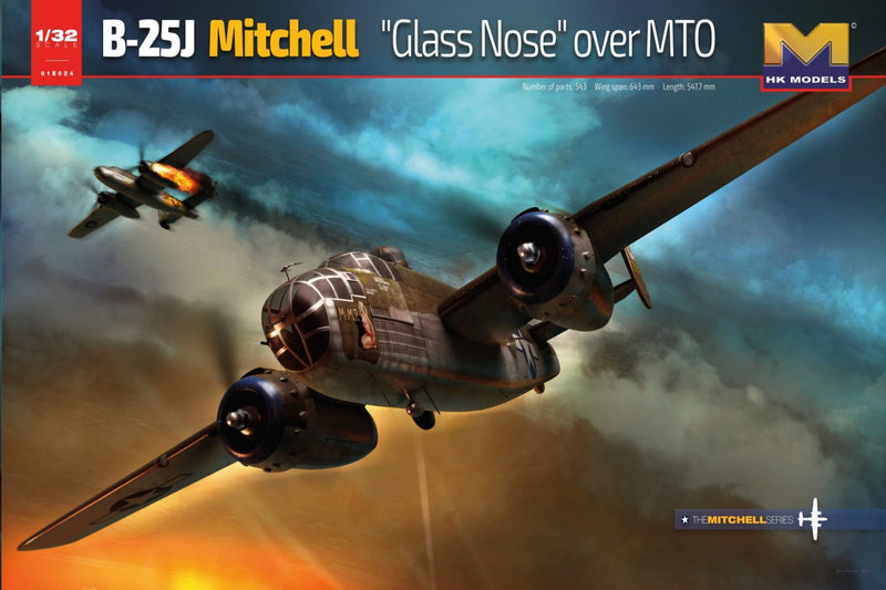 Hong Kong Model 1/32 B-25J Mitchell Glass Nose Over MTO