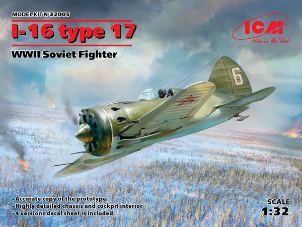ICM 32005 1/32  I-16 Type 17 WWII Soviet Fighter