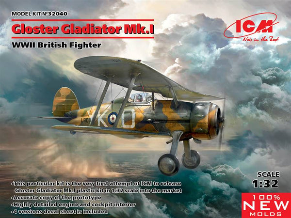 ICM 32040 1/32 Gloster Gladiator Mk.I, WWII British Fighter