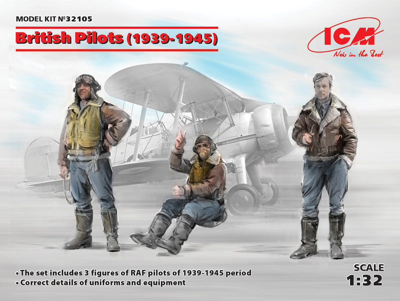 ICM 32105 1/32 British Pilots (1939-1945) - 3 figure set