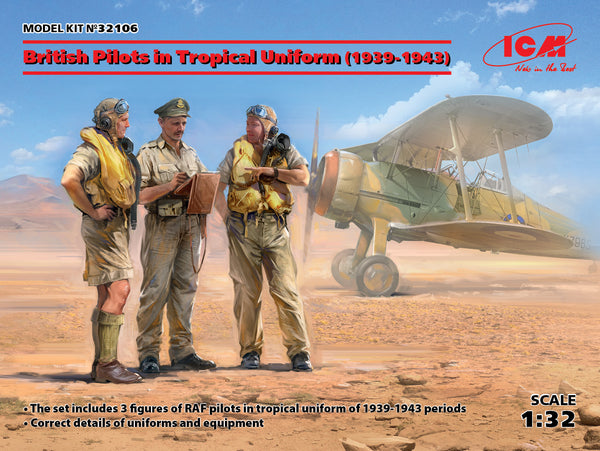 ICM32106 1/32 British Pilots in Tropical Uniform (1939-1943)