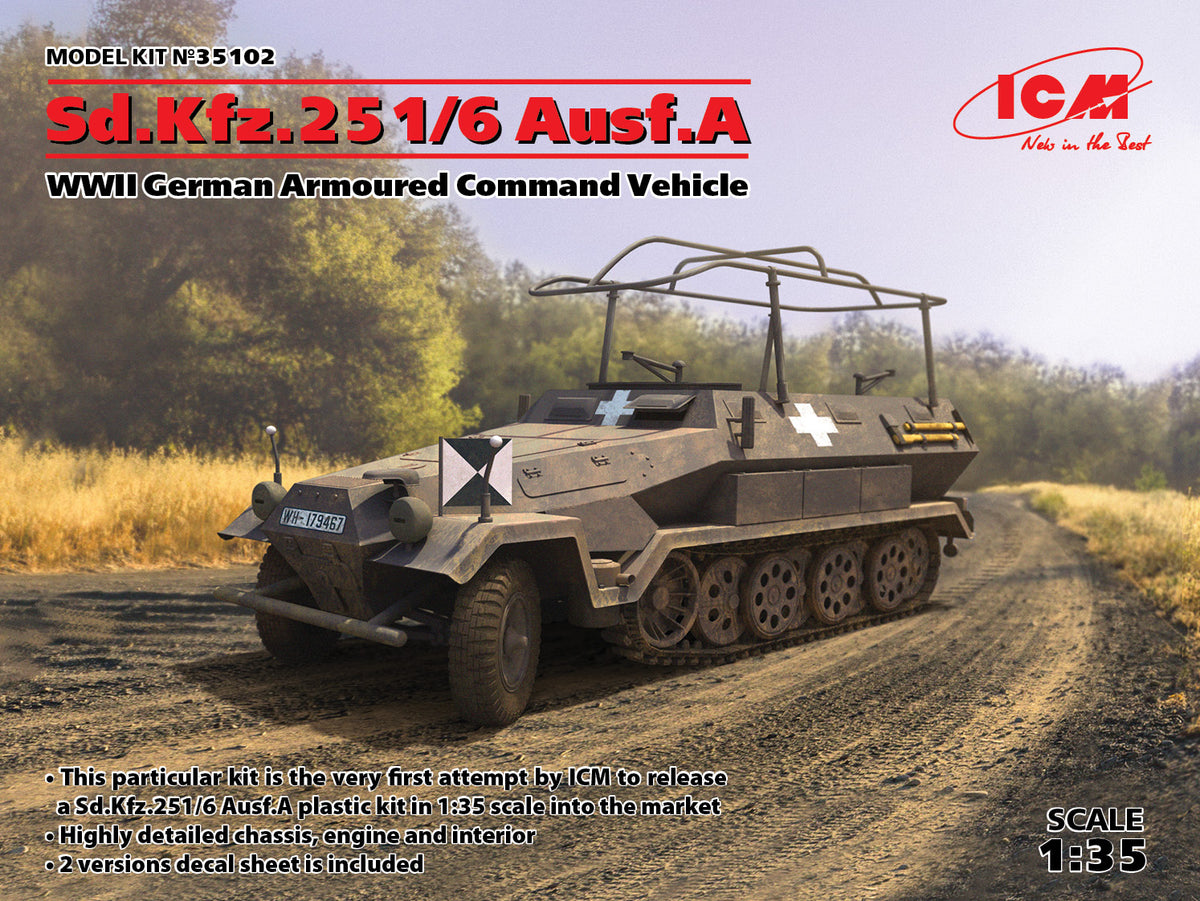 ICM 35102 1/35 Sd.Kfz.251/6 Ausf.A, WWII German Armored Command Vehicl
