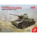 ICM 35366 1/35 T34/76 WWII Soviet Medium Tank (Late 1943 Production)