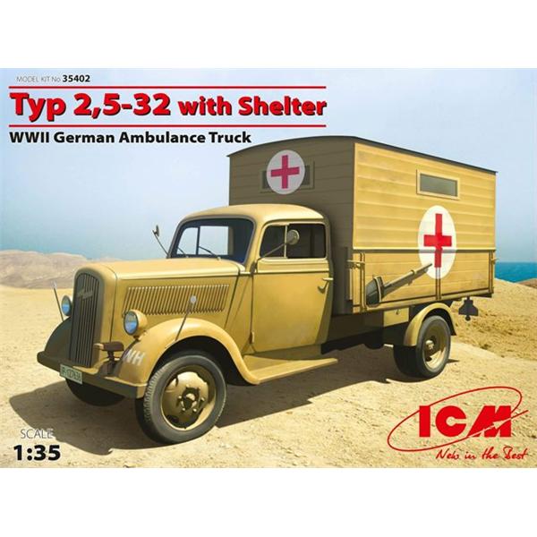 ICM 35402 1/35 Typ 2,5-32 with Shelter, WWII German Ambulance Truck