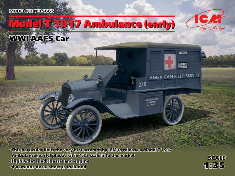 ICM 35665 1/35 Model T 1917 Ambulance (early) WWI AASF Car