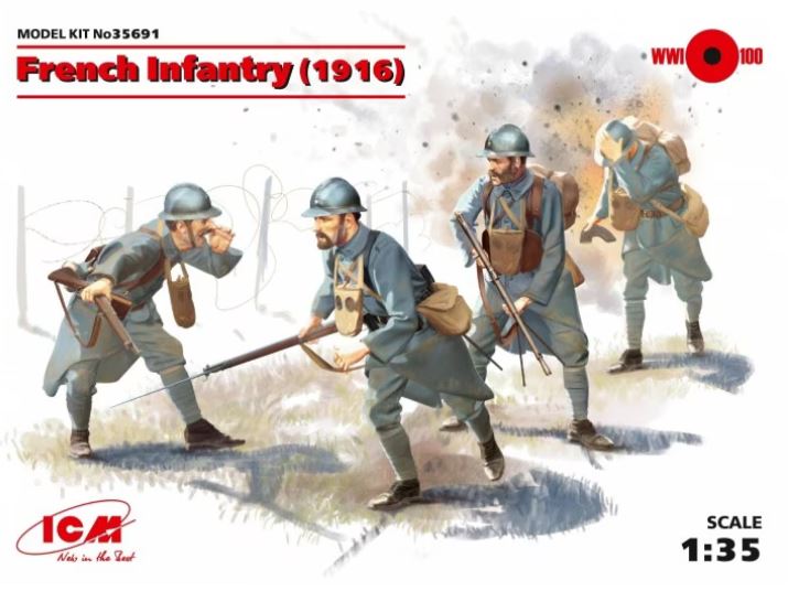 ICM 35691 1/35 WWI French Infantry (1916) - 4 figure set