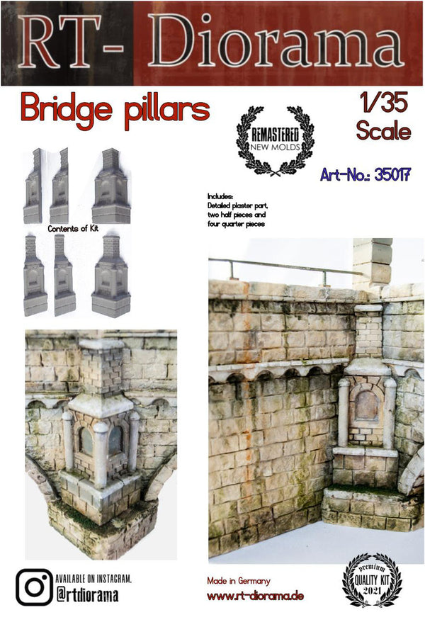 RT DIORAMA 35017 1/35 Bridge Pillars (6pcs) (Upgraded Ceramic Version)